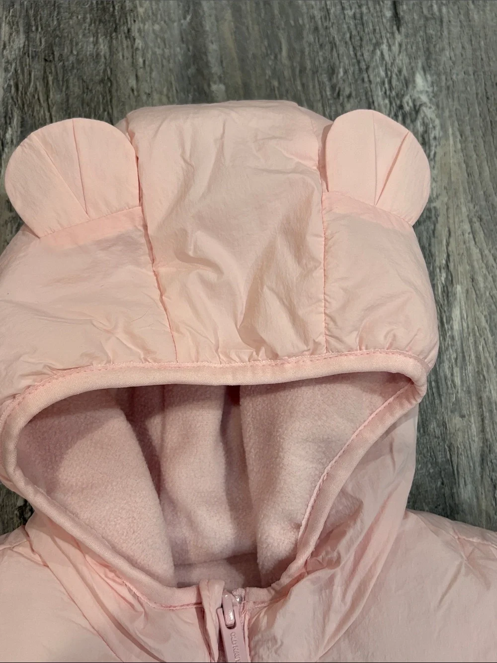 Old Navy Light Pink Hooded Puffer Infant Snowsuit